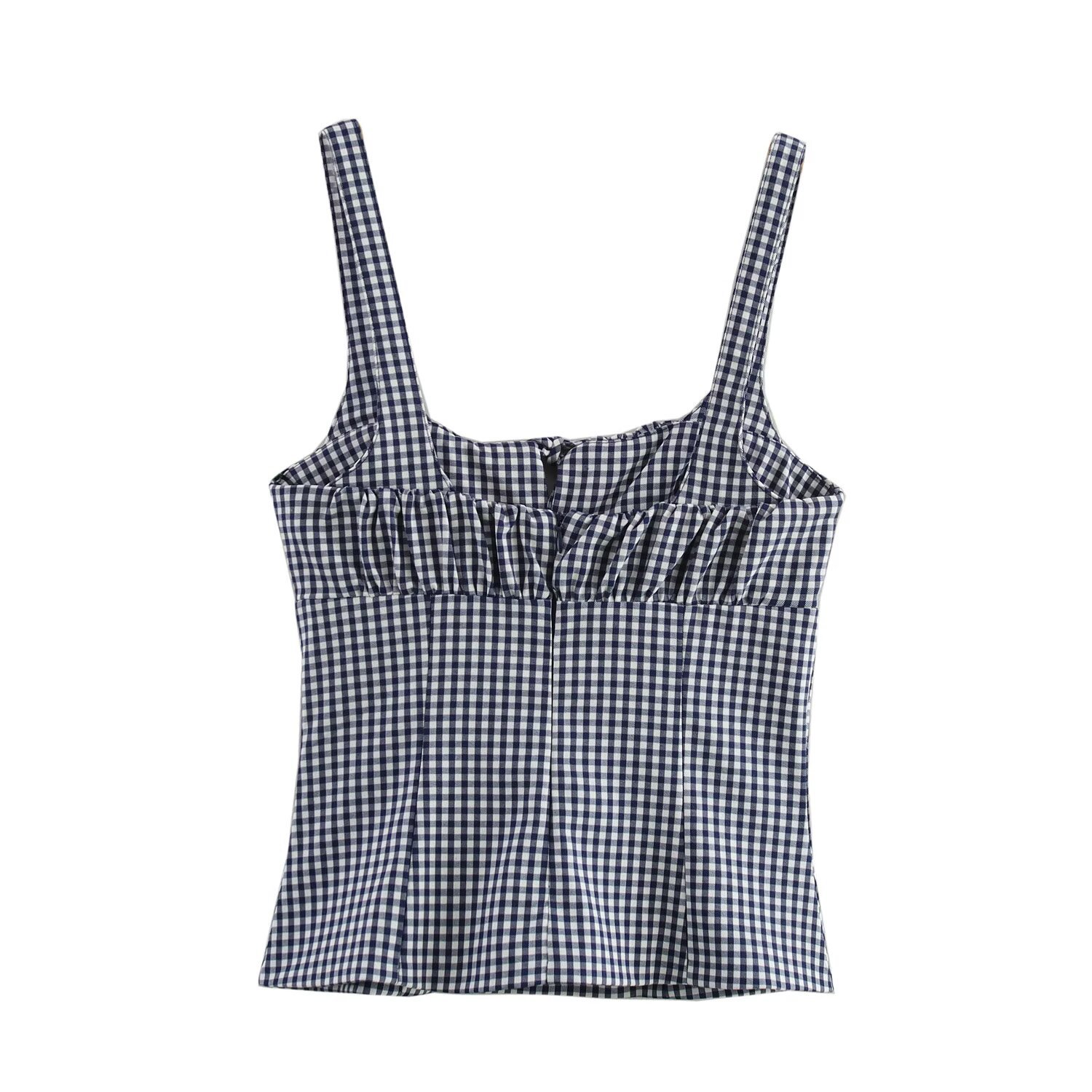 Urban Slim Cropped Grid Vest