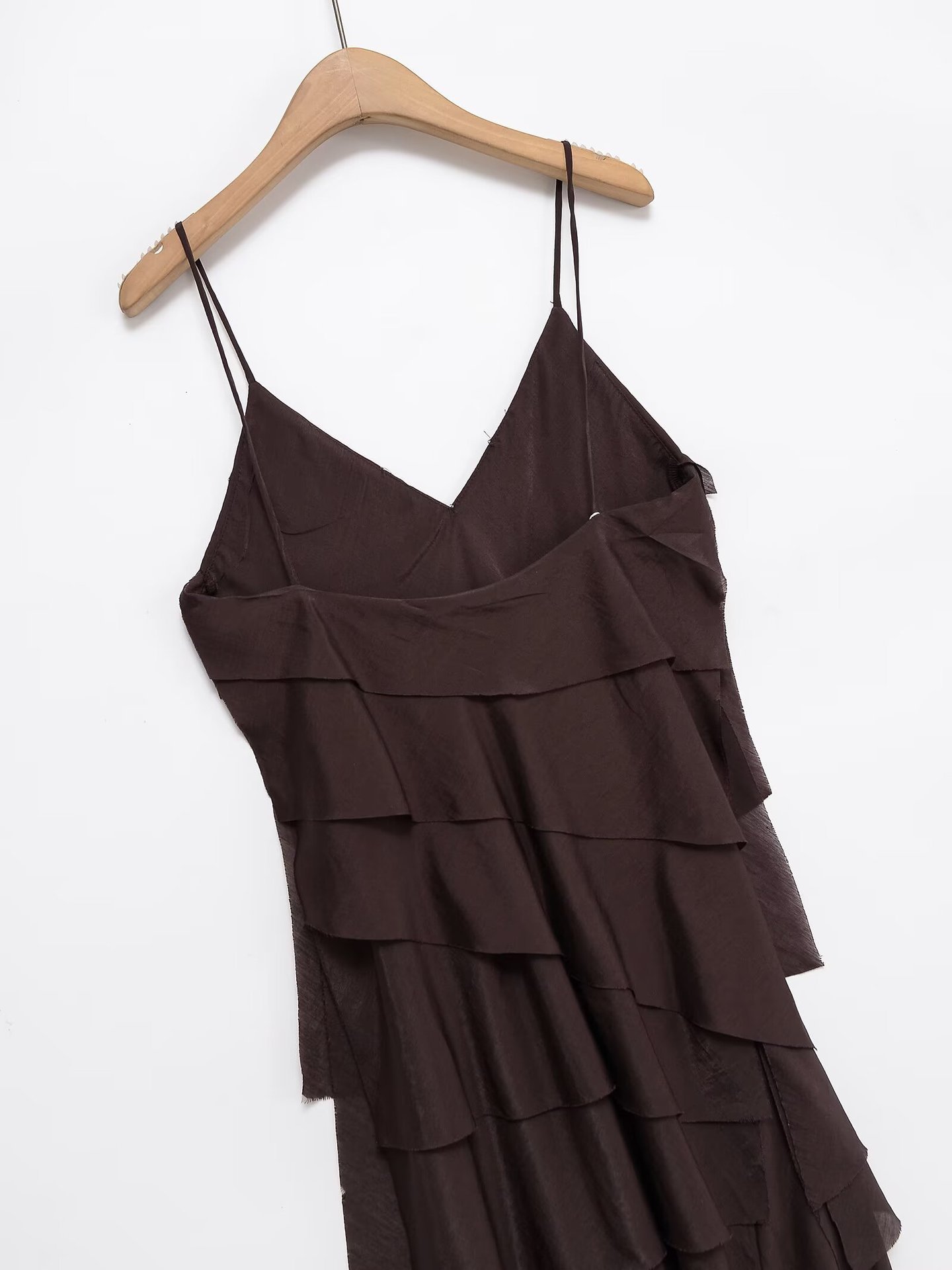 Women's Fashion Sexy V-neck Layered Decorative Strapless Dress