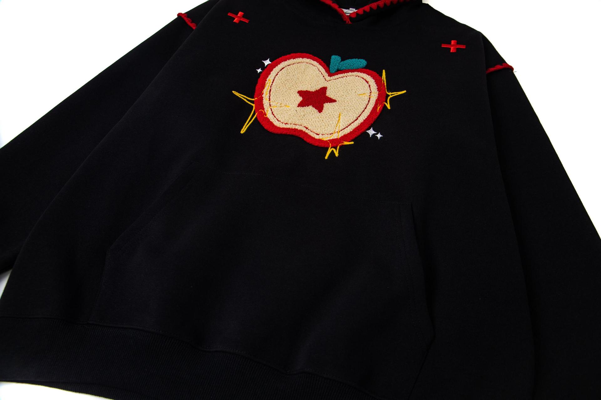Long Sleeve Cotton Orchard Applique Hoodie