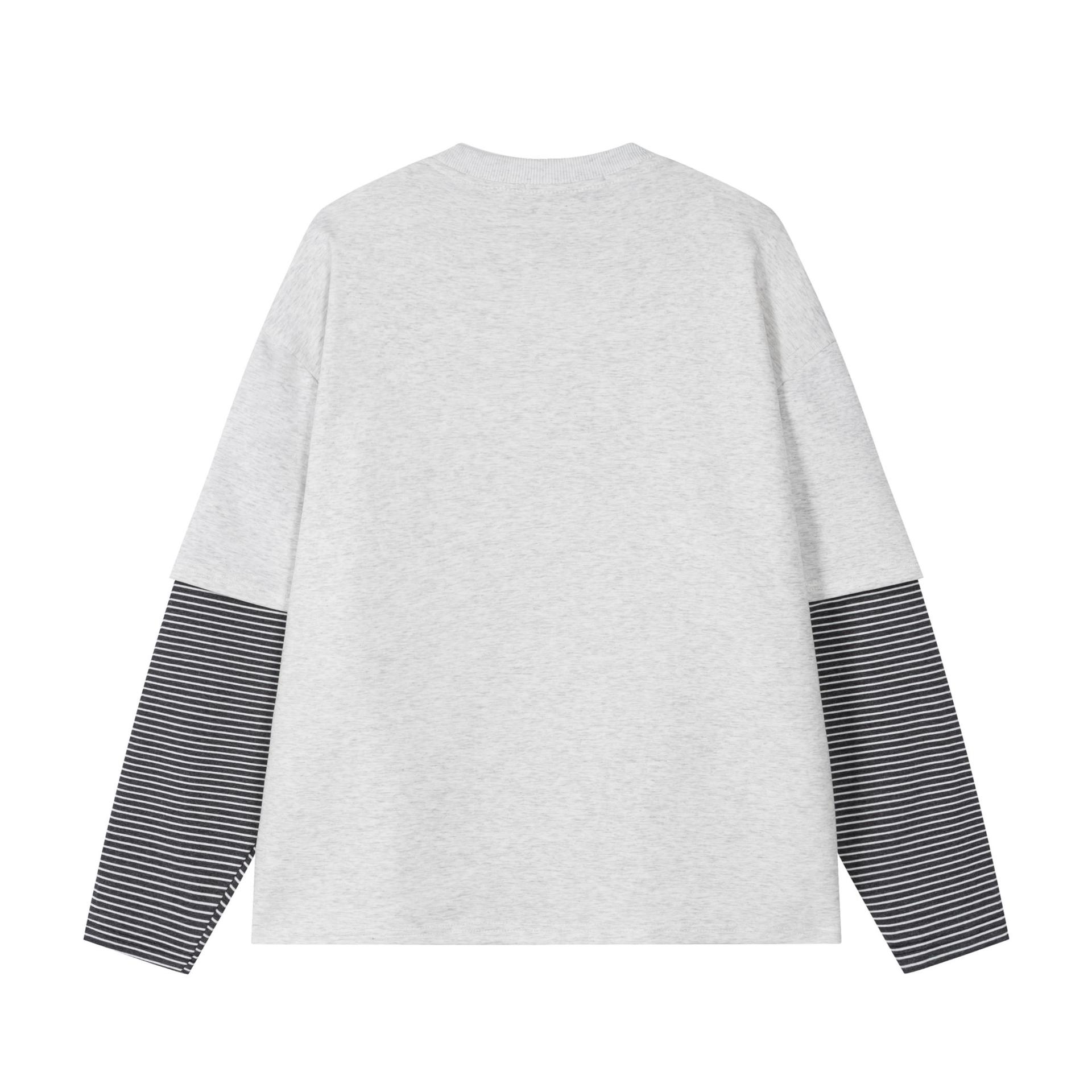 Cotton Jewel Print Mock Layered Sweatshirt