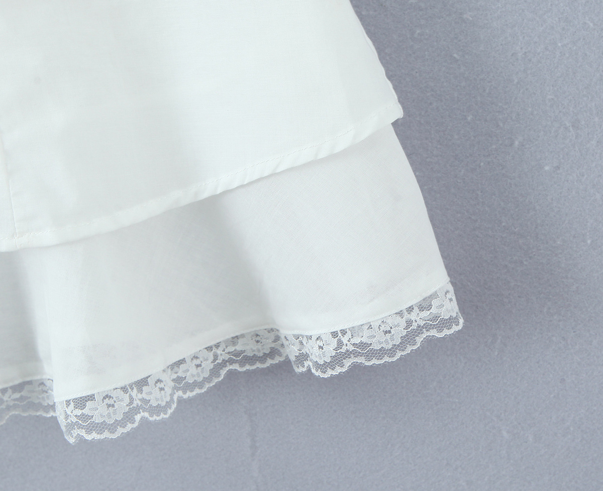 Square collar lace patchwork sleeveless short dress