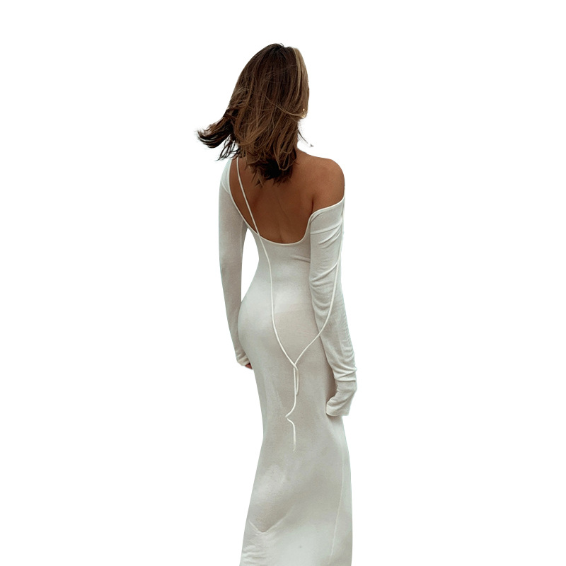High Waist Round Neck Full Sleeve Maxi Dress