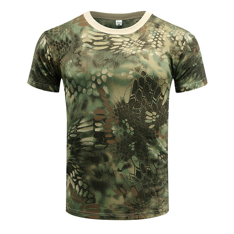 Outdoor camouflage clothing short sleeved men's summer quick drying sports T-shirt outdoor physical training clothing tactical T-shirt