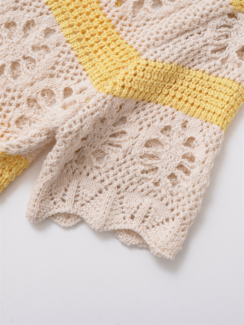 Polyester Sleeveless Crewneck Relaxed Knitwear