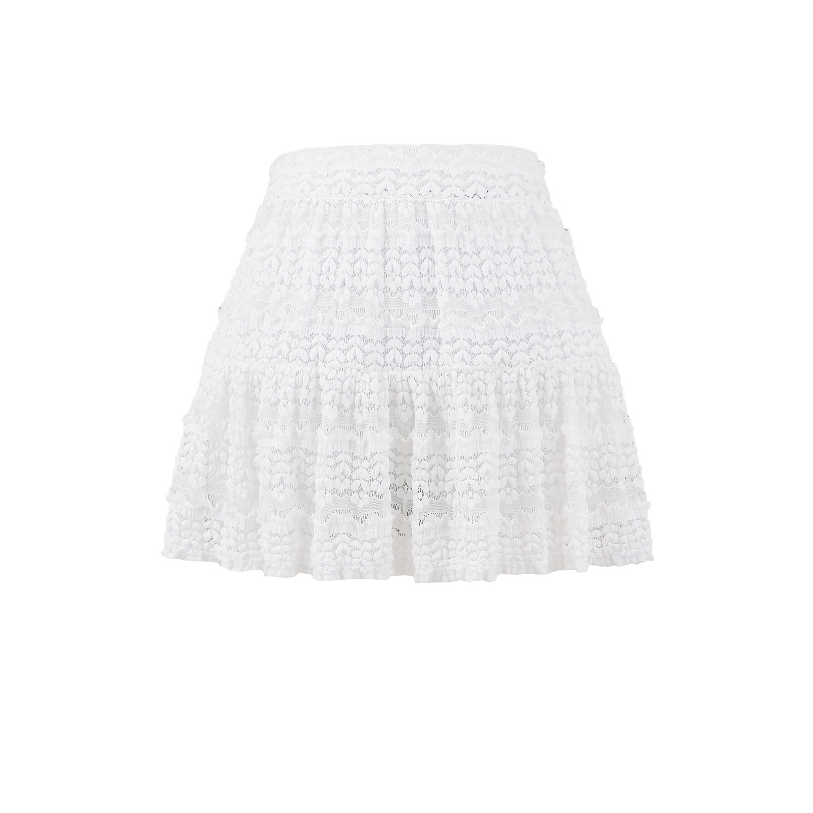 High waisted lace cake skirt midi skirt