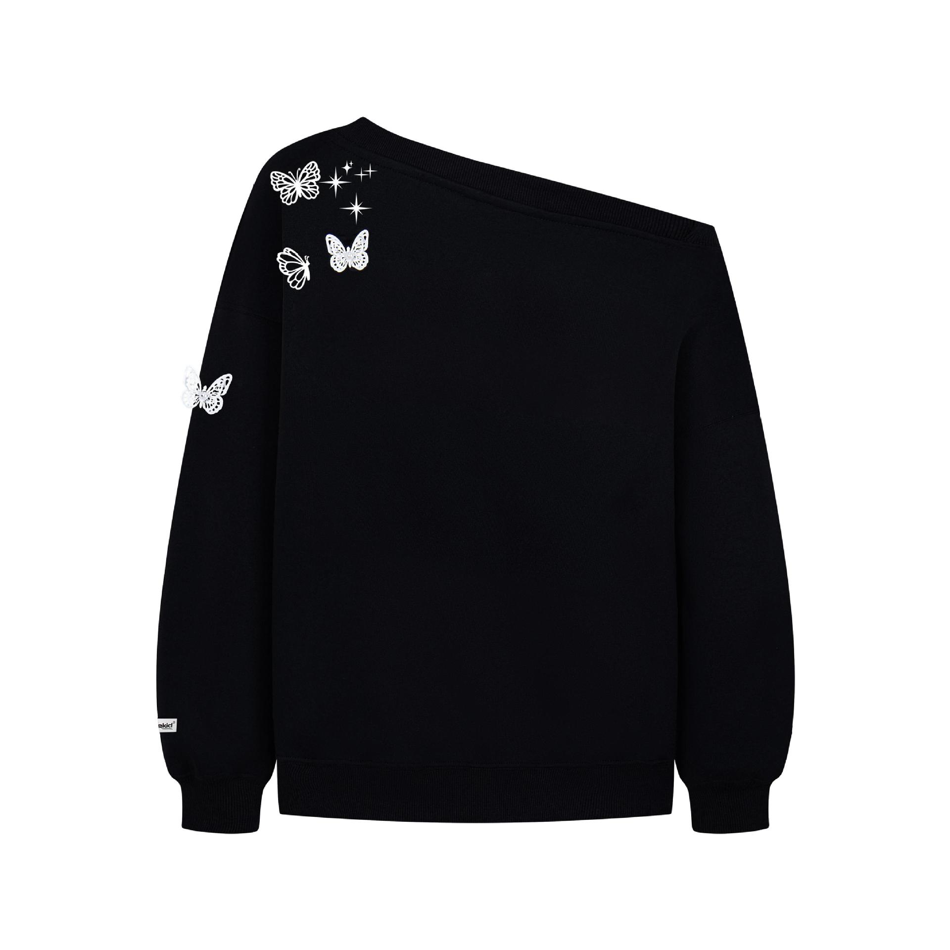 Dimensional Winged Flame Studded Hoodie