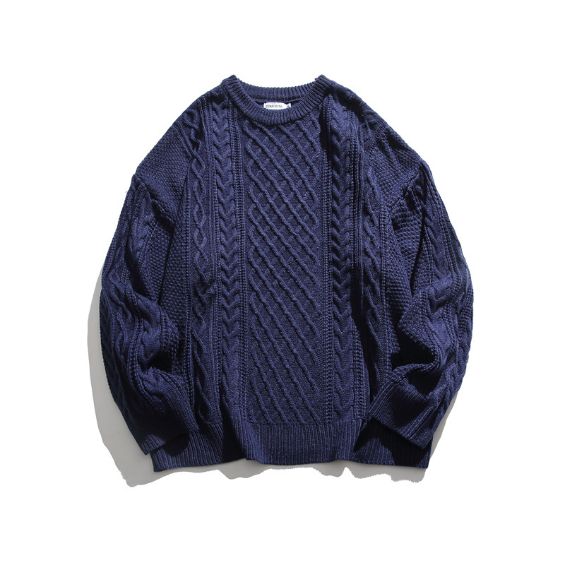 Ladies Japanese Workwear Jacquard Oversized Sweater
