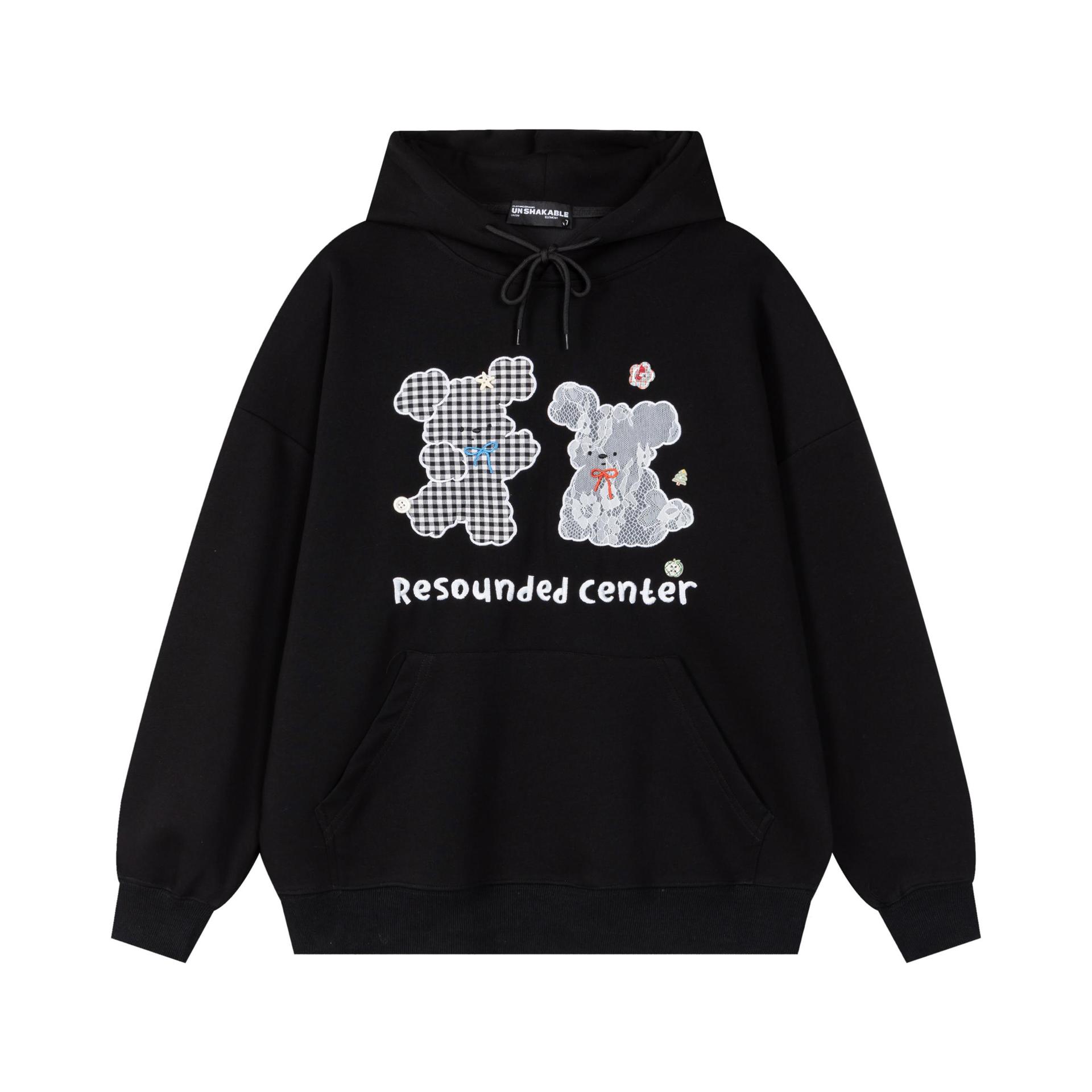 Retro Checked Cotton Puppy Hoodie
