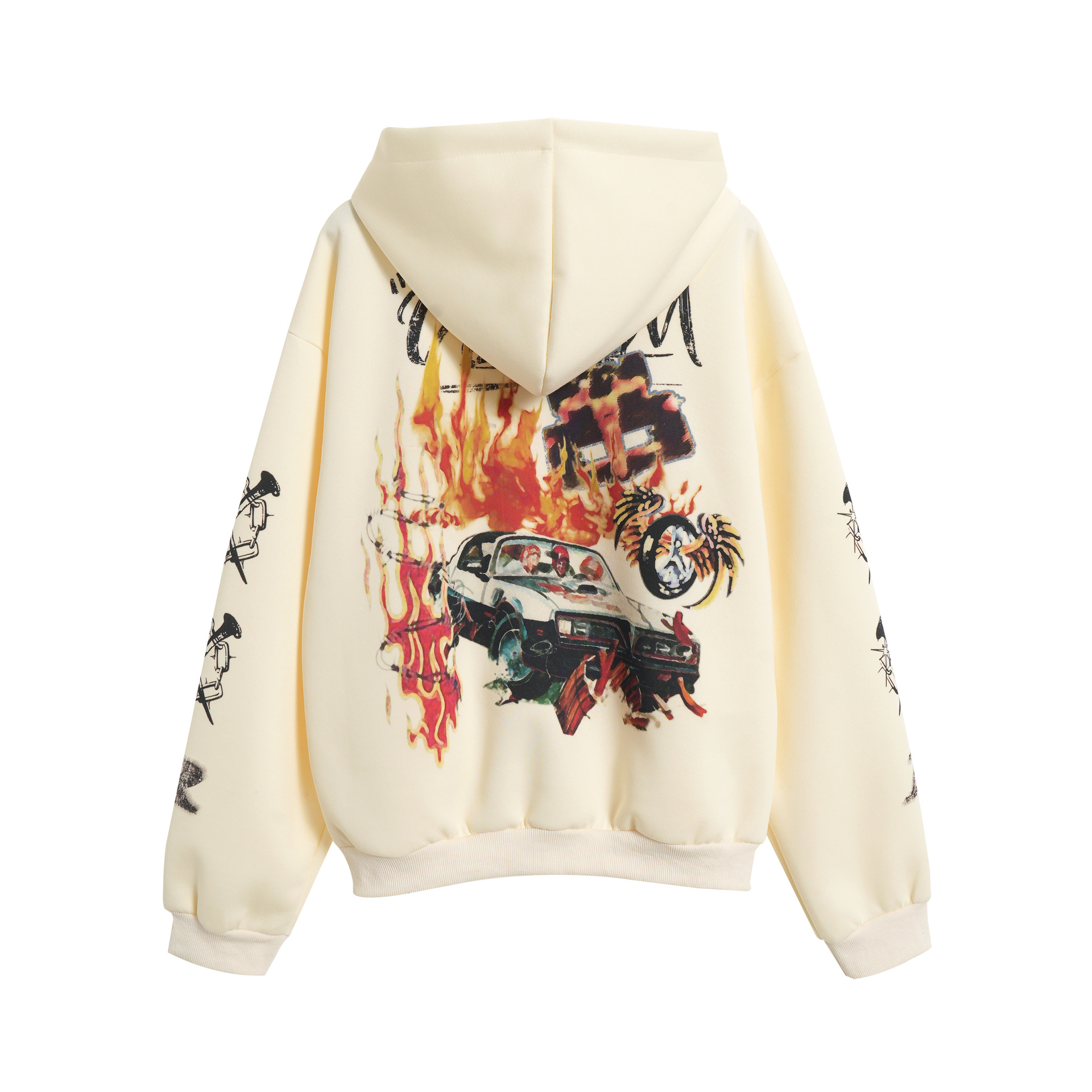 Oversized American Printed Long Sleeve Hoody Cardi