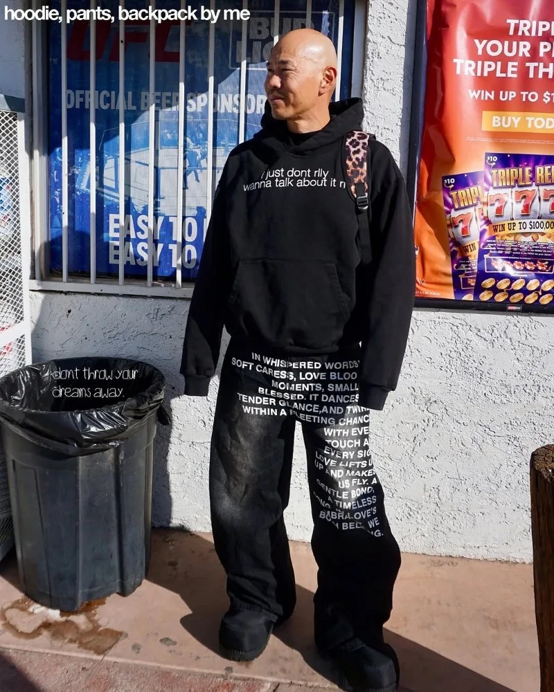Style Retro Street Hip Hop Wide Leg Jeans with Water Washed Letter Print for Men Loose Long Pants Trendy