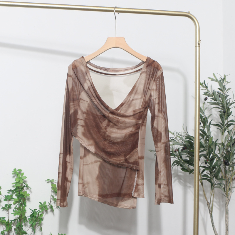 Desire Asymmetrical Long Single Sleeve Blouse