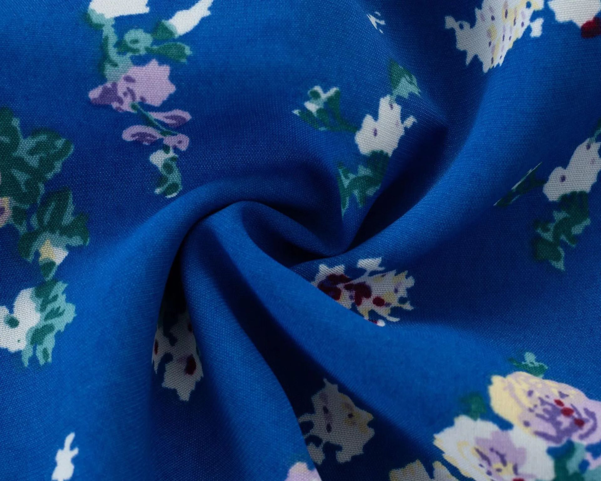 Flower Print Puff A-Line Empire Mini Dress