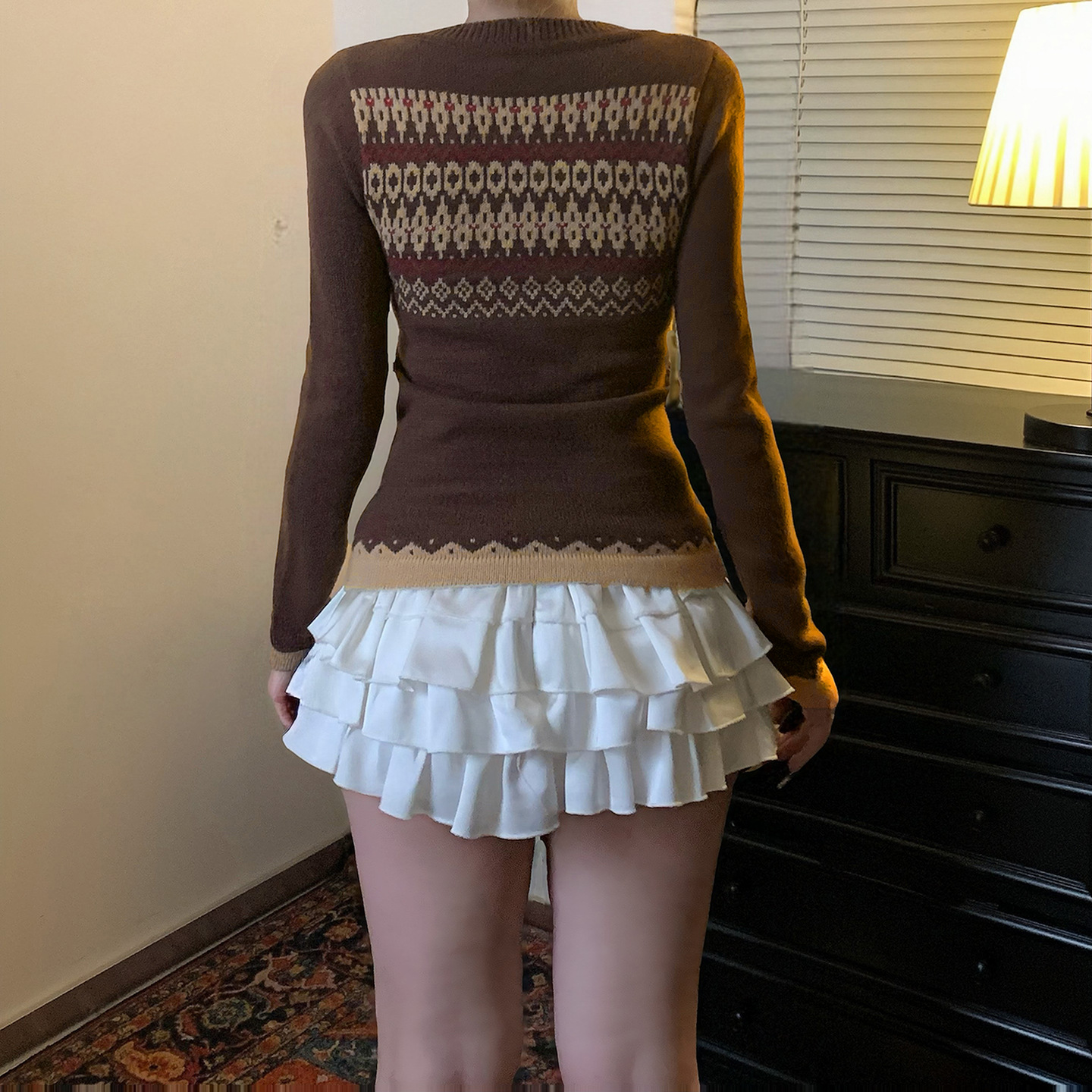Two-tone Slim Thermal Henley Sweater