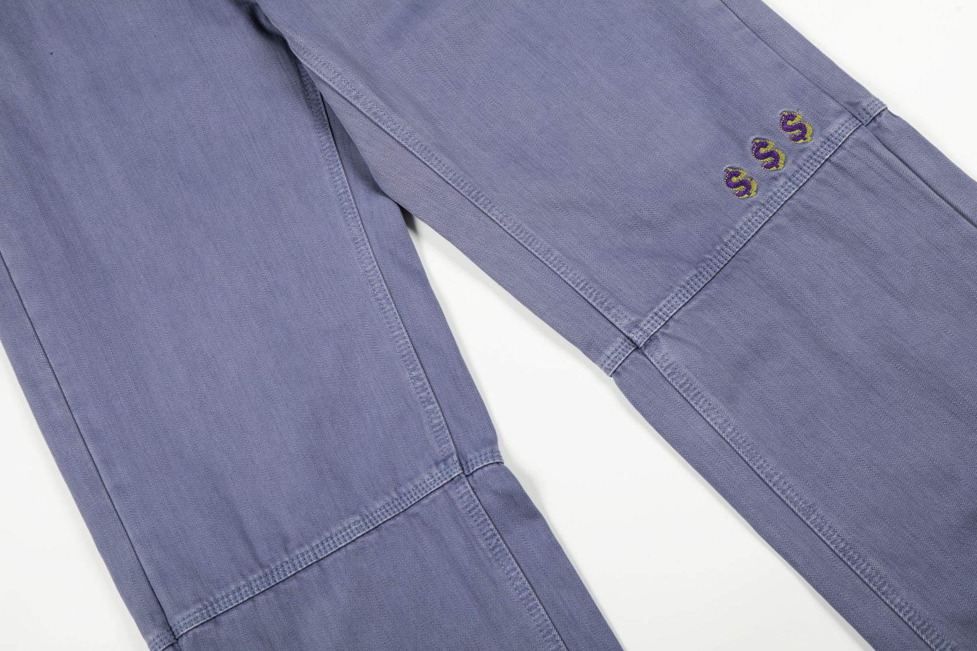 Street Vintage Unisex High-End Workwear Blue Design Men's Loose Straight Jeans