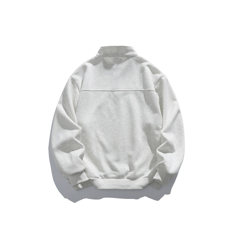 Streetwear Oversized Quarter Zip High Neck Emblem Hoodie