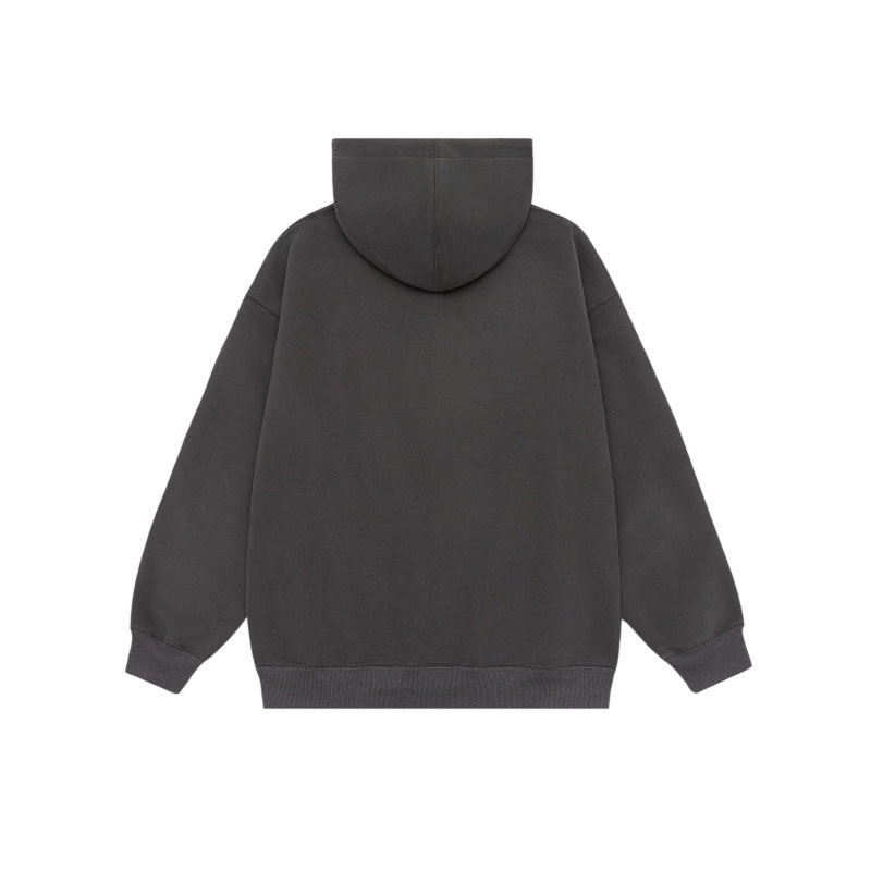Retro Oversized Cotton Blend Lettering Hoodie