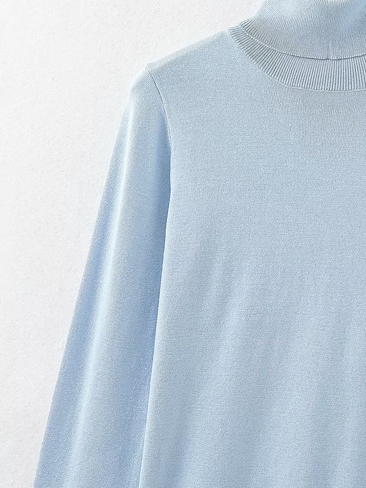 Ladies Urban High Neck Fitted Sweater