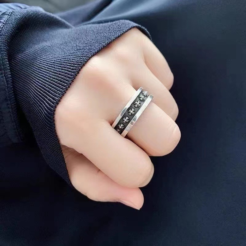 Cross men's and women's white copper ring jewelry