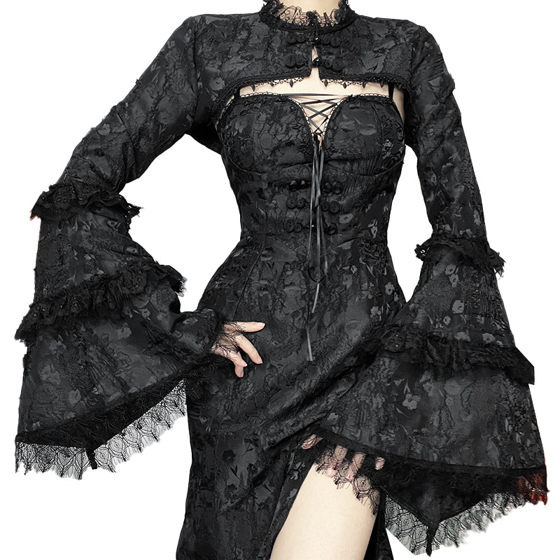 Sexy One-Shoulder Sleeveless Jacquard High Waist Polyester Cardigan