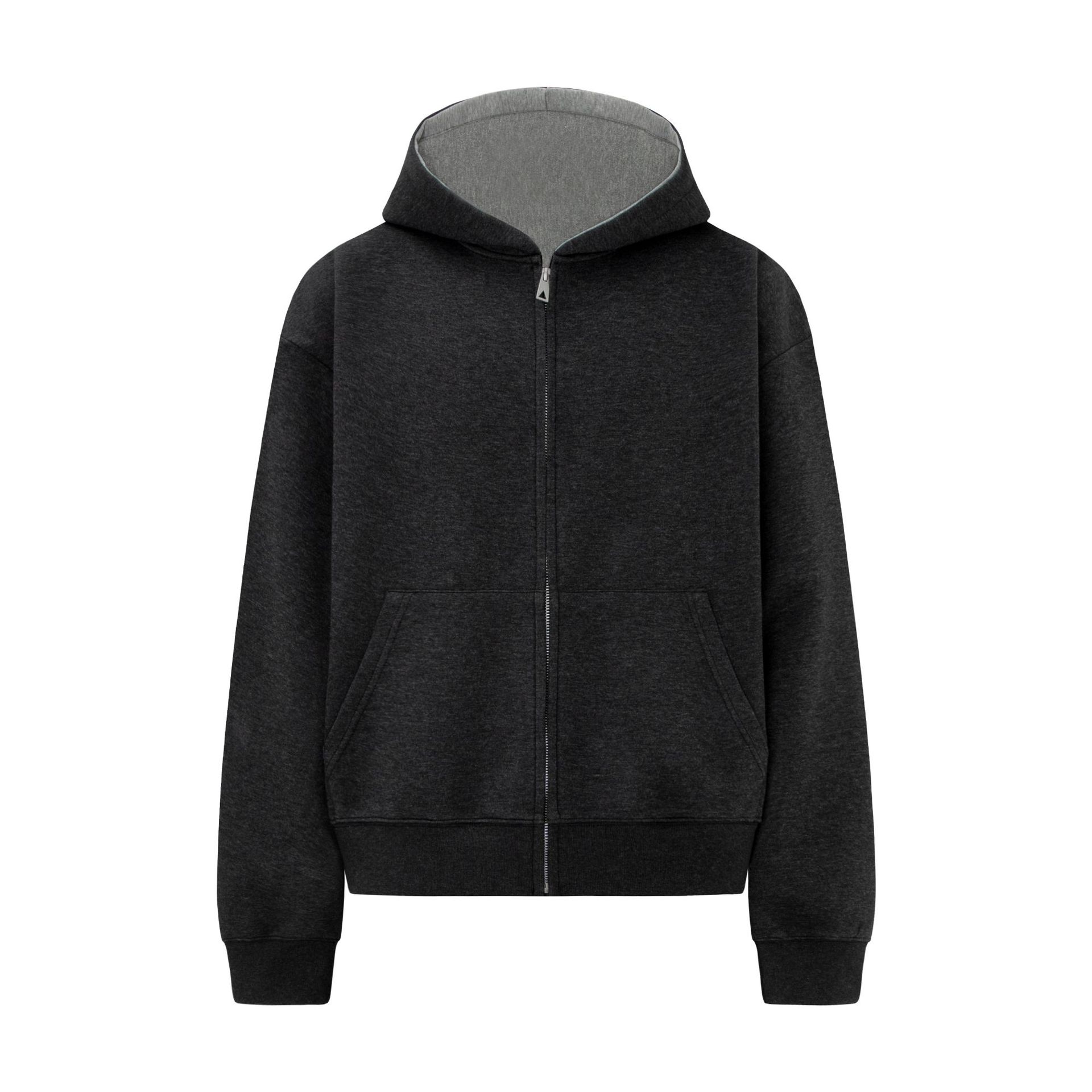 Cotton Solid Long Sleeve Hood Zip Street Sweatshirt