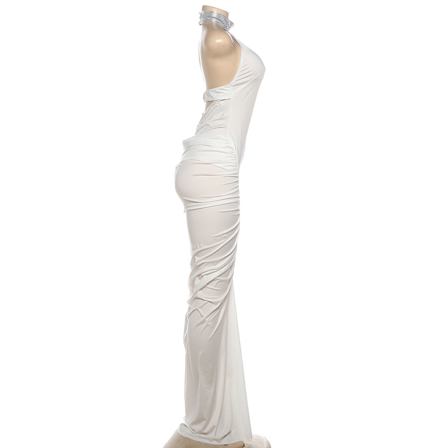 Halter Sleeveless High Waist Open Back Dress