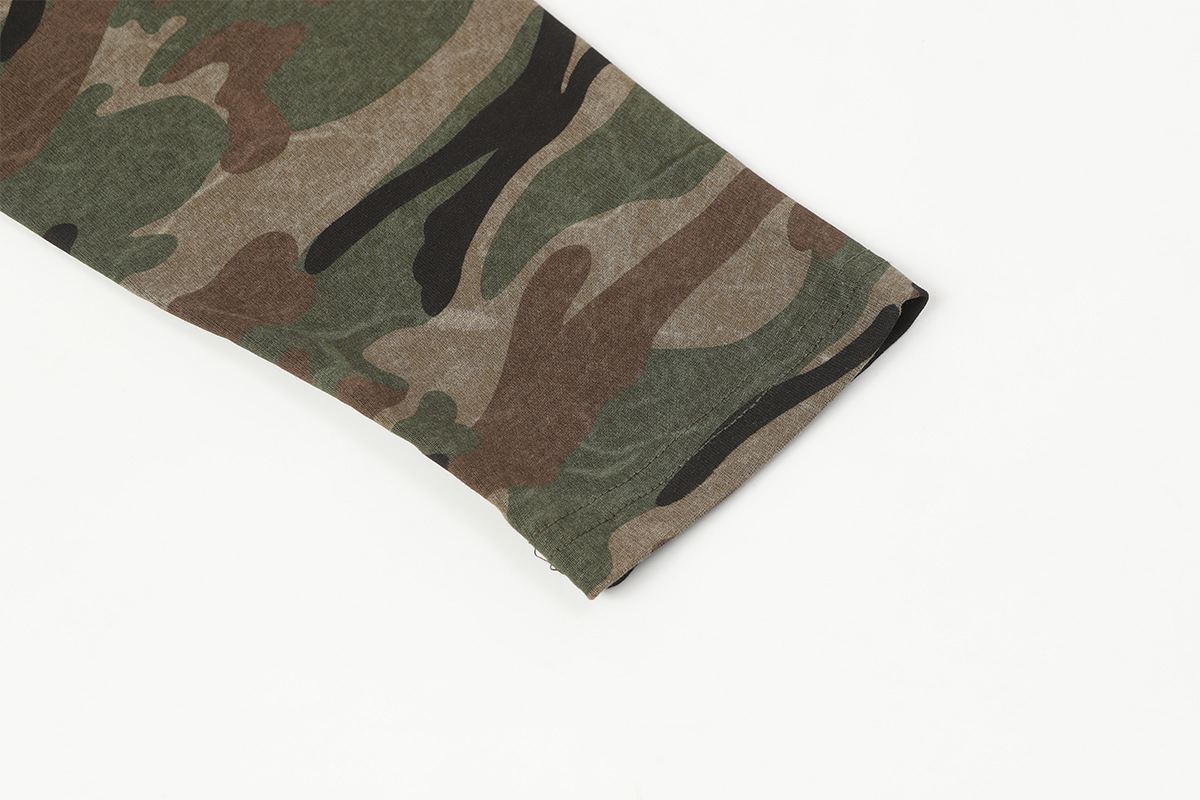 Oversized Vintage Camo Layered Hoodie