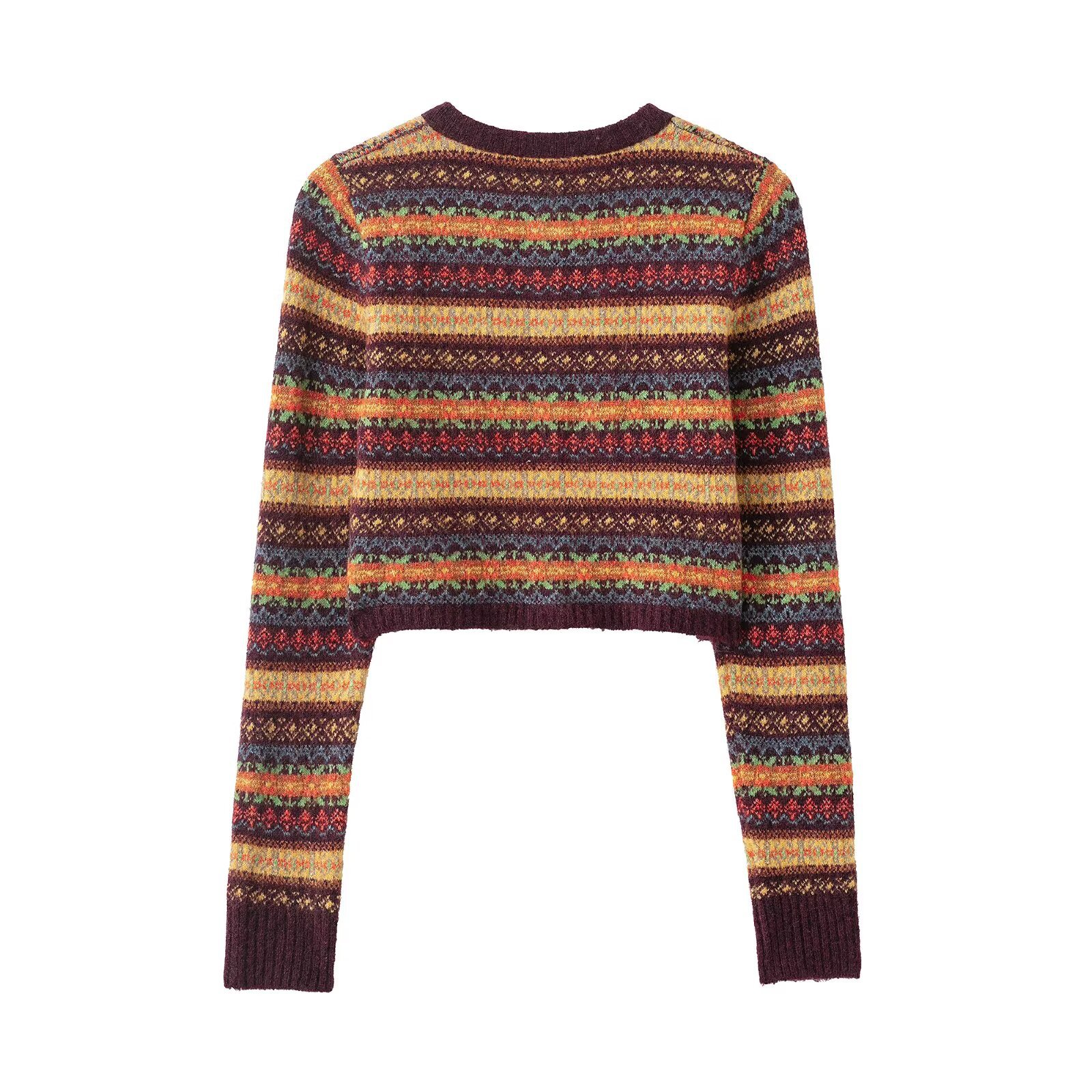 Streetwear Long Sleeve Striped Polyester Coat