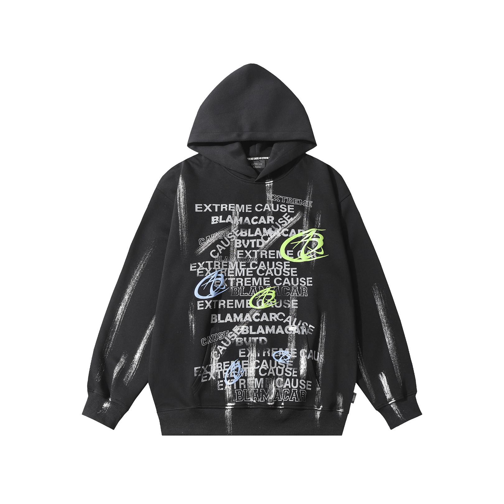 Distressed Typography Hoodie