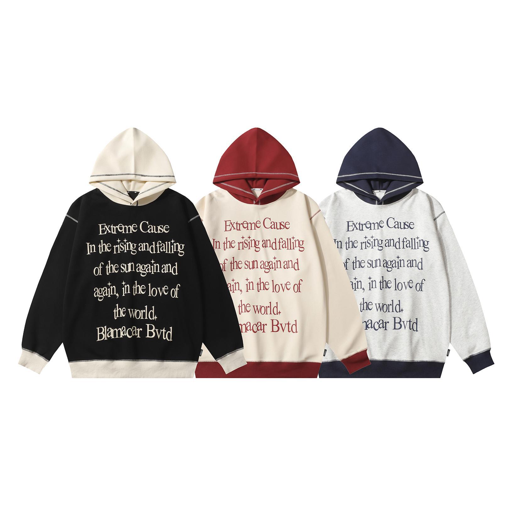 Two-Tone Linear Typography Hoodie