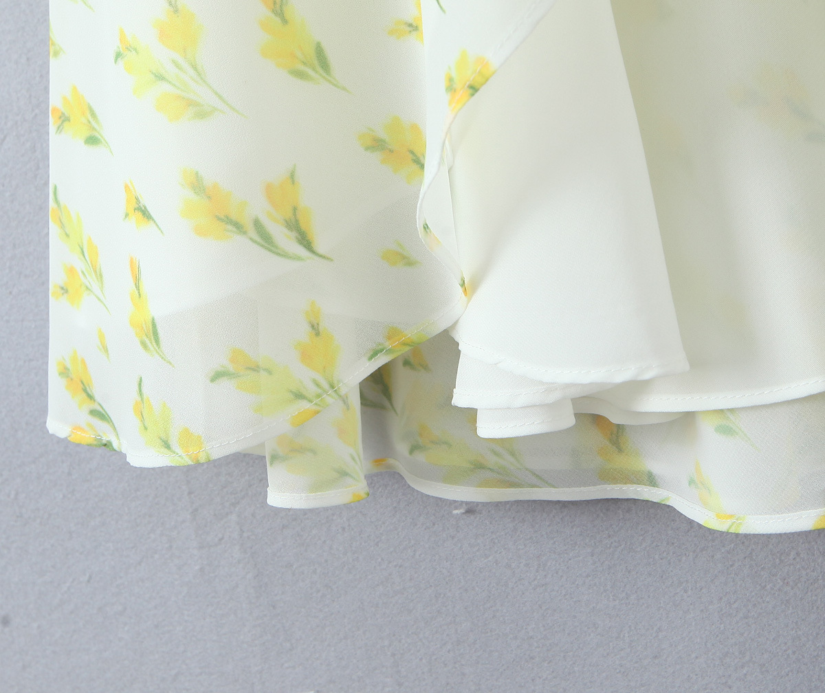 Sleeveless Breezy Crisscross Strap Blossom Print Asymmetric Dress
