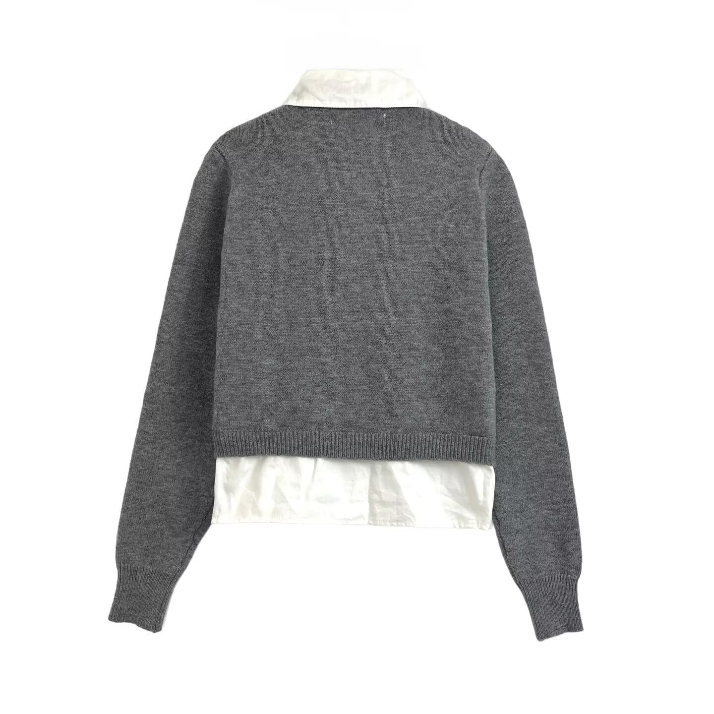 Ladies' Plain Full Sleeve Notch Collar Sweater