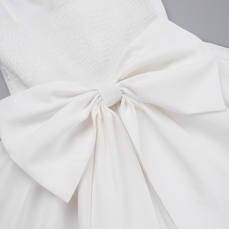 Polyester Sleeveless Tie Collarless Dress