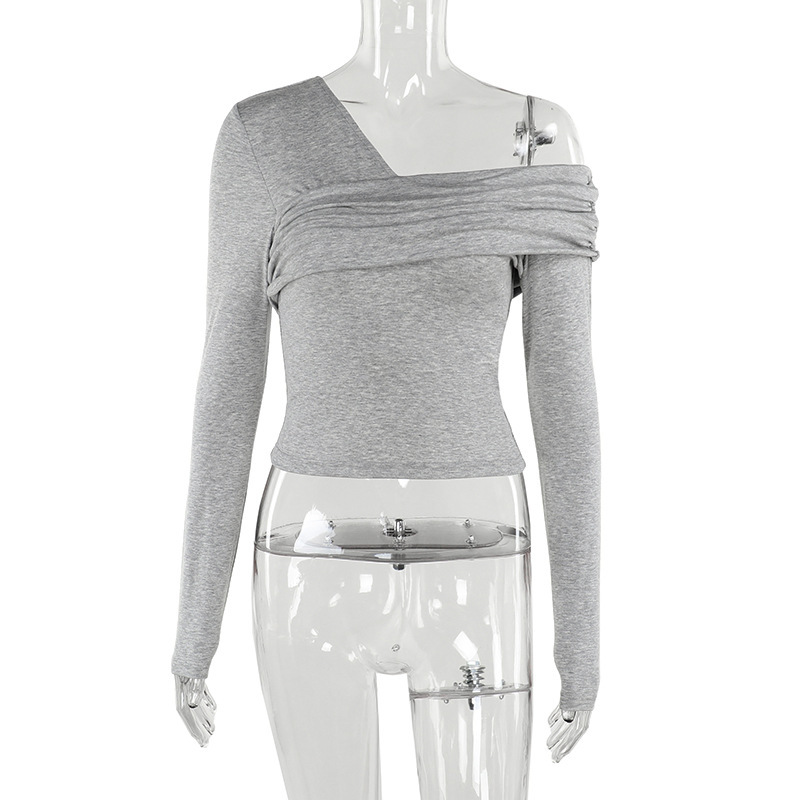 Ladies Plain Bardot Neckband Maxi Arm Tee