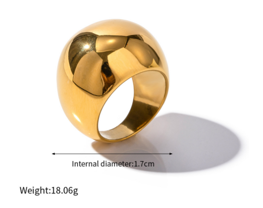 Exaggerated Ball Ring for Women Metal Texture Trendy Romantic Waterproof Jewelry Gala Gift