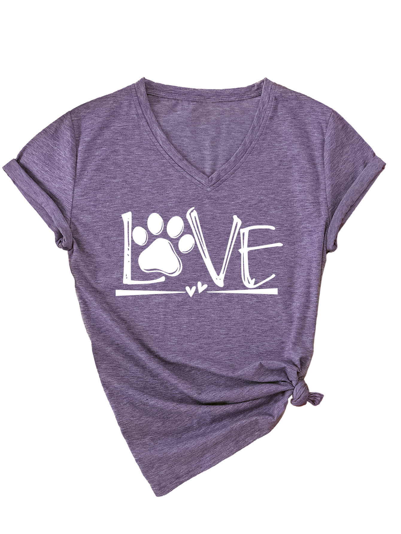 Geometric Print Round Collar Ladies T-Shirt