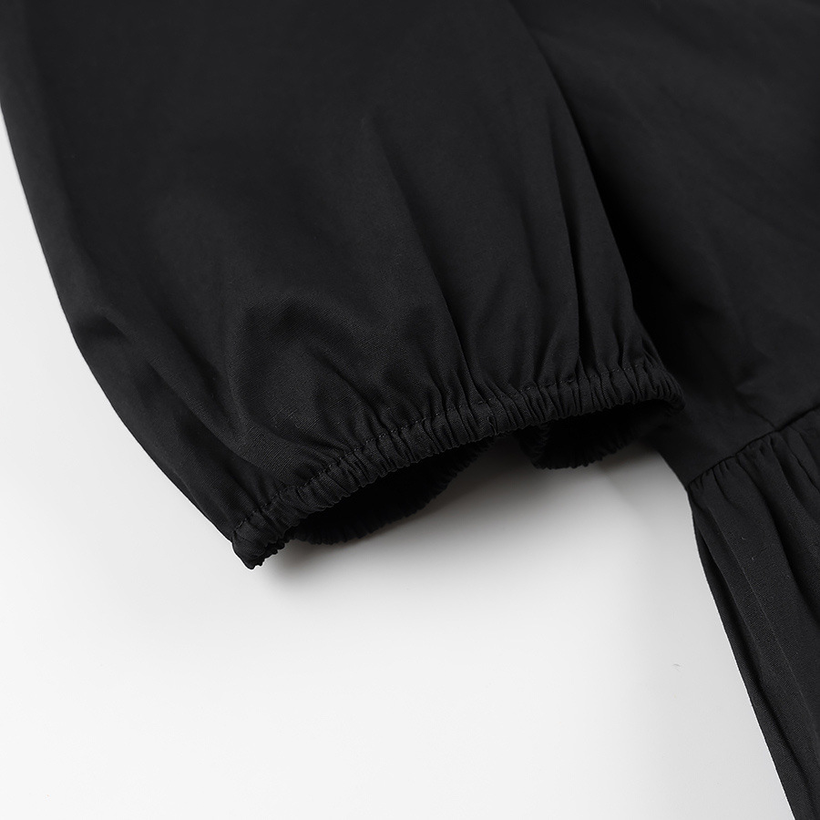 Box Collar Corset Front Puff Shirt