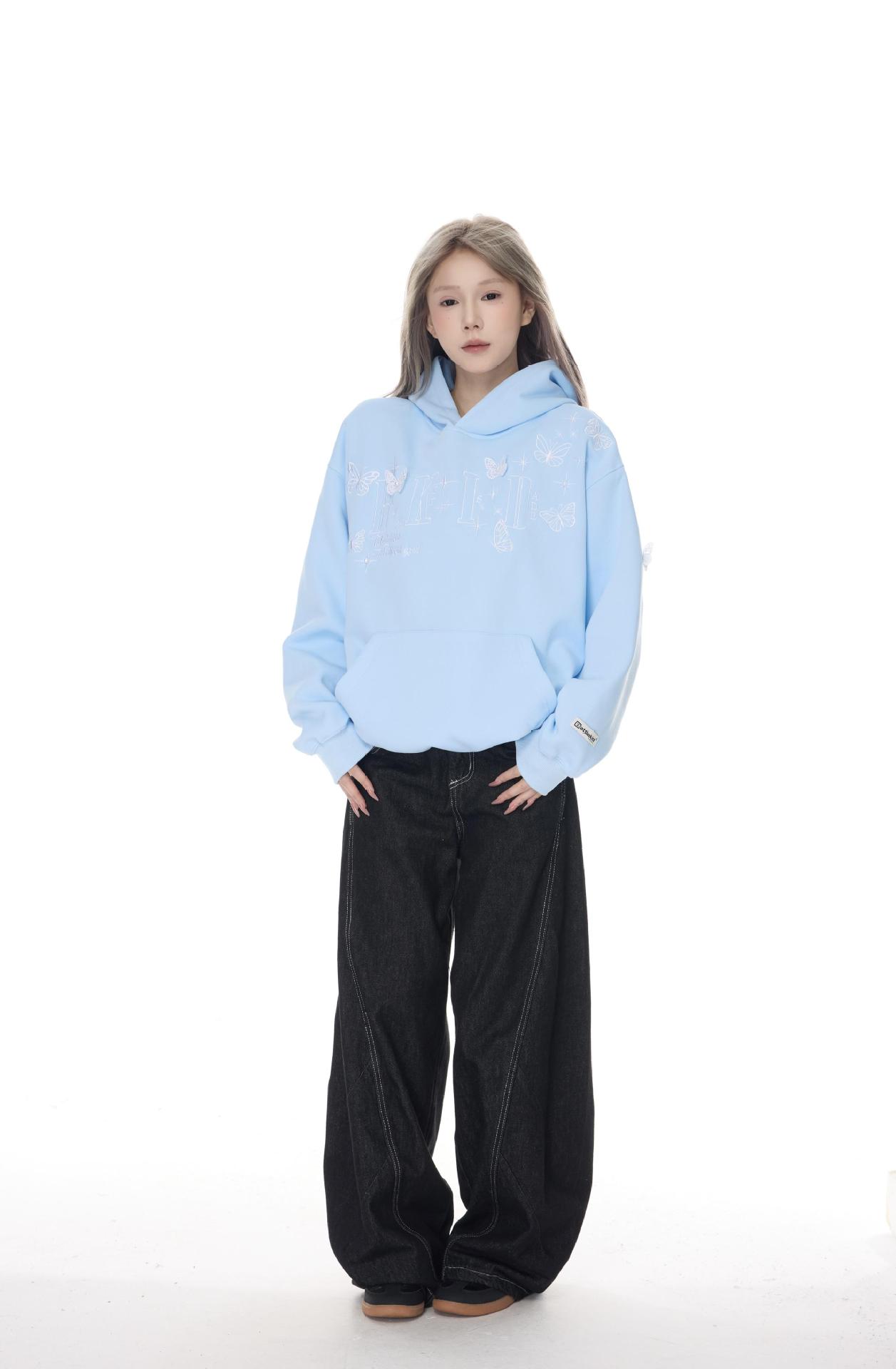 Cotton Swallowtail Embellished Hoodie