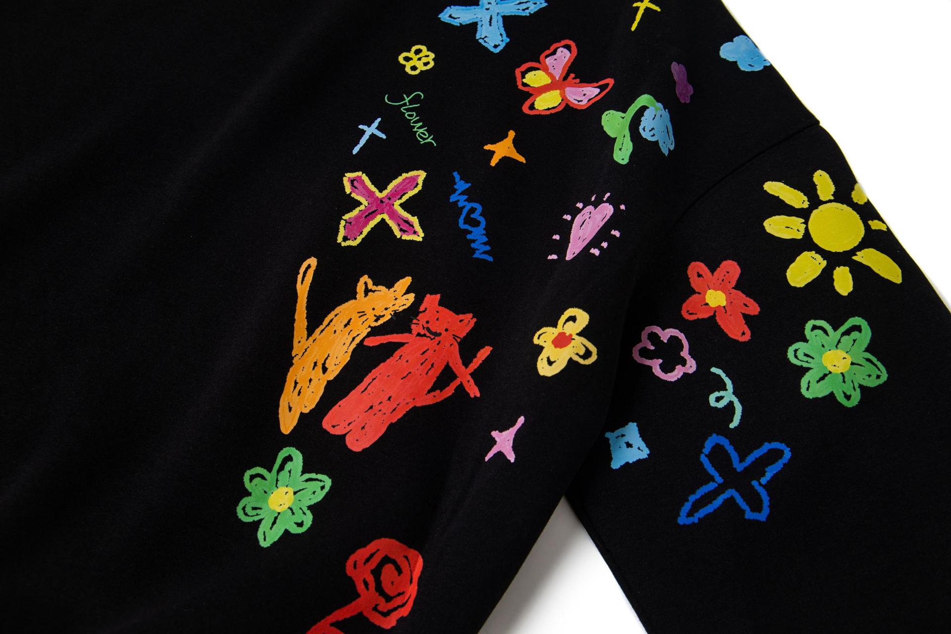 Slouchy Cotton Graphic Hoodie