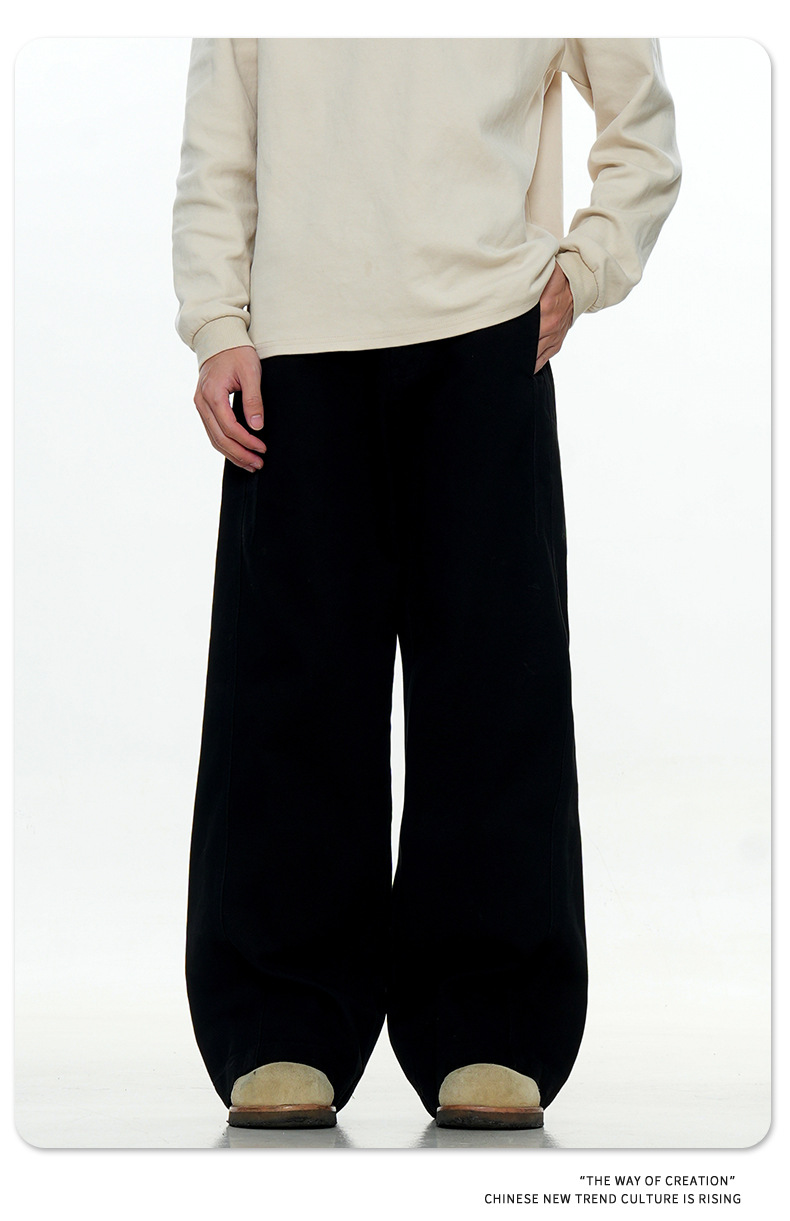Straight Casual Jeans for Men and Women Cleanfit Trendy Loose Slim Pure Cotton Long Pants