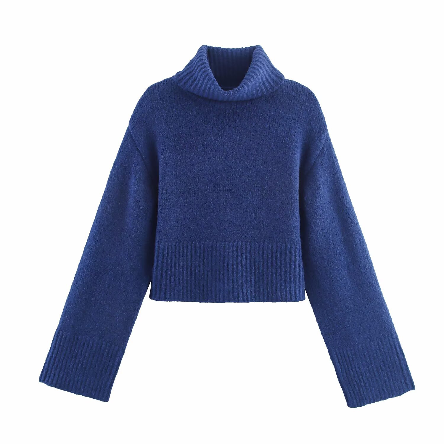Polyester Stand Collar Full Sleeve Plain Sweater