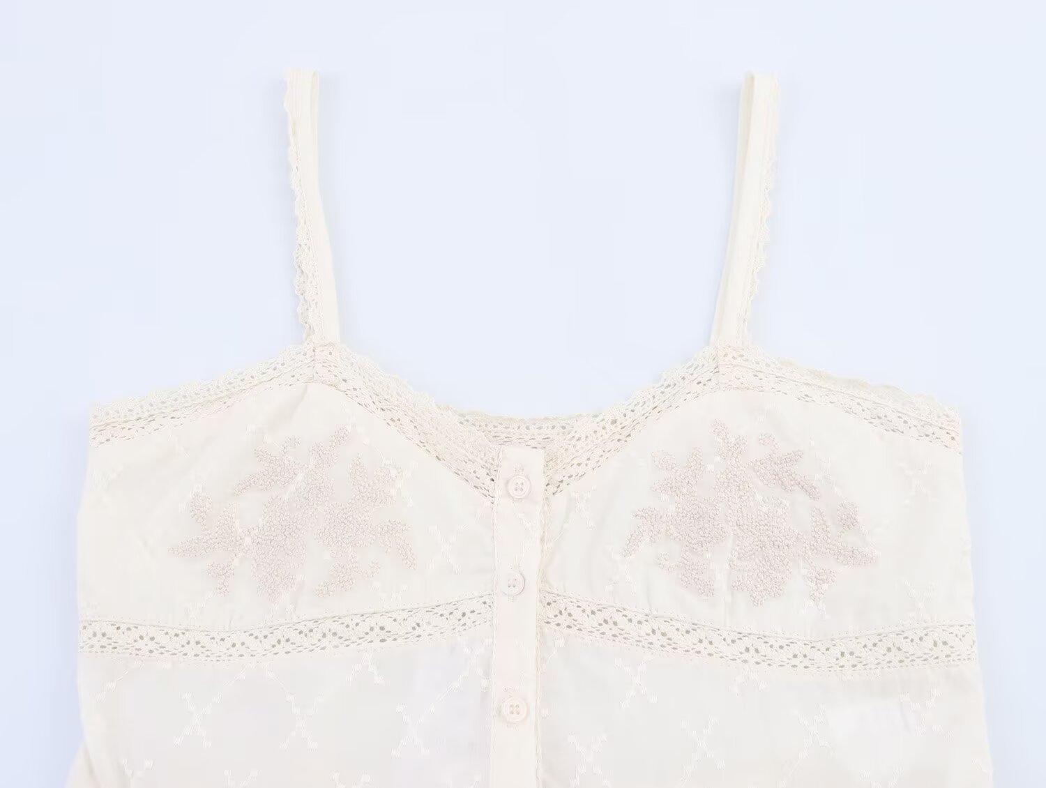 Strapless collar embroidered lace camisole top for women