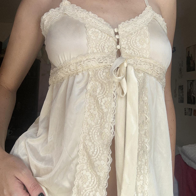 Ribbon Trim Contrast Clasp Slit Sling