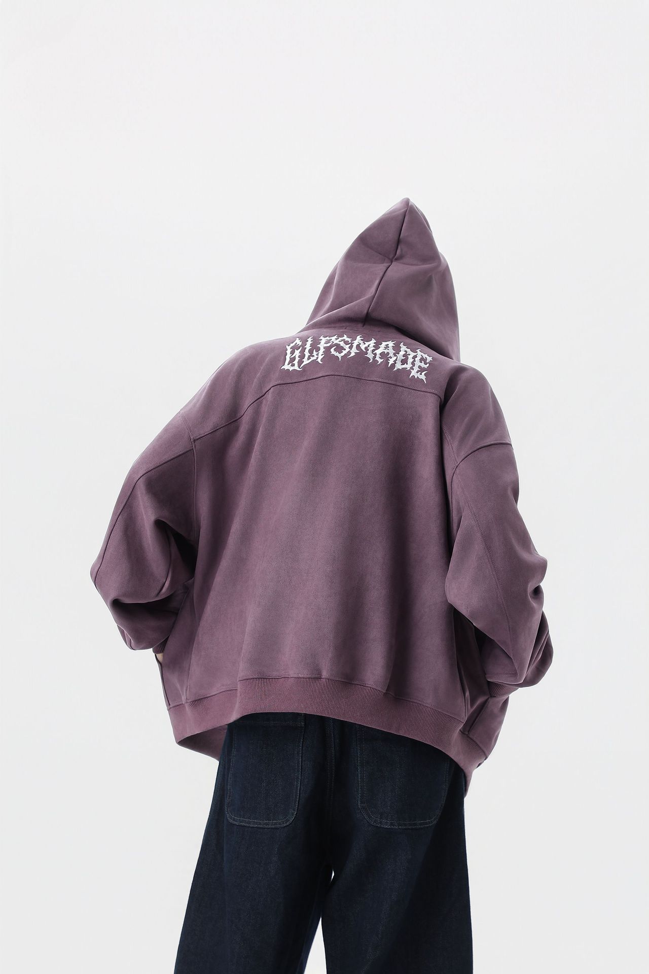 Mens Street Loose Patterned Polyester Hood Sweatshirt