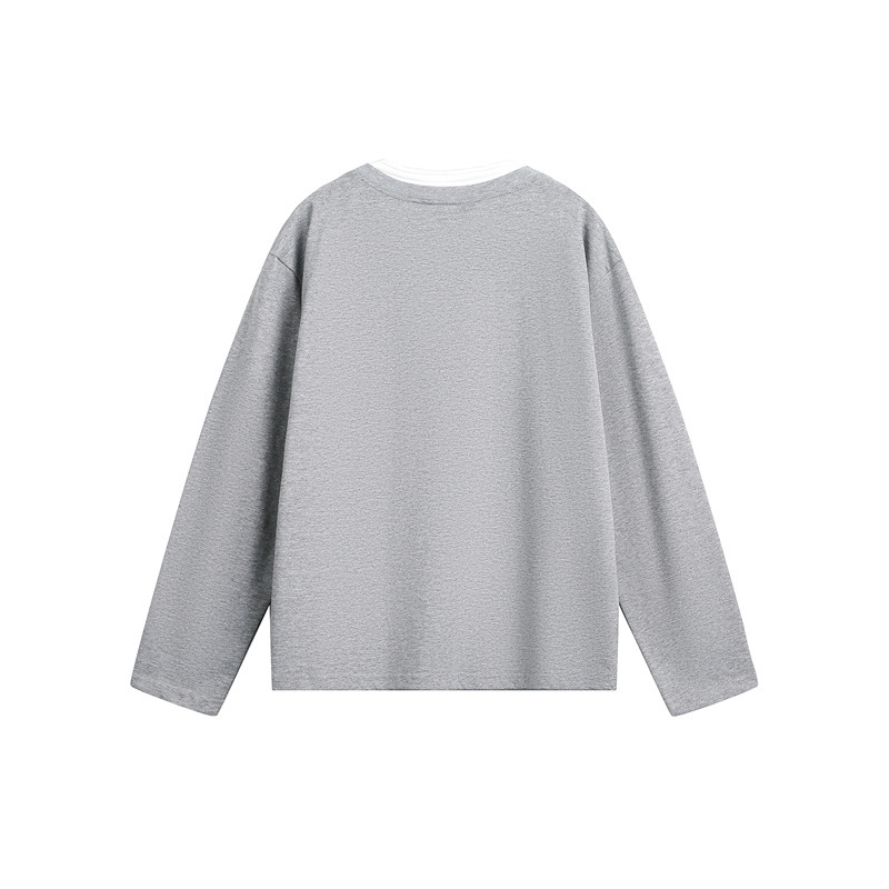 Layered Button Placket Cotton Blend Shirt