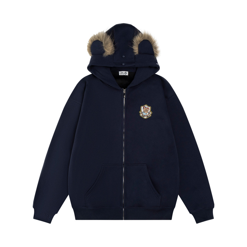 Oversized Streetwear Teddy Letter Print Cotton Hoodie
