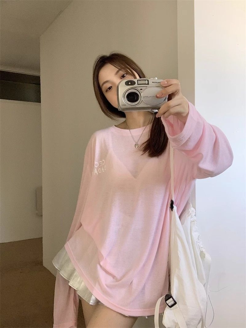 Ladies Relaxed Long Sleeve UV Graphic Hood Shirt