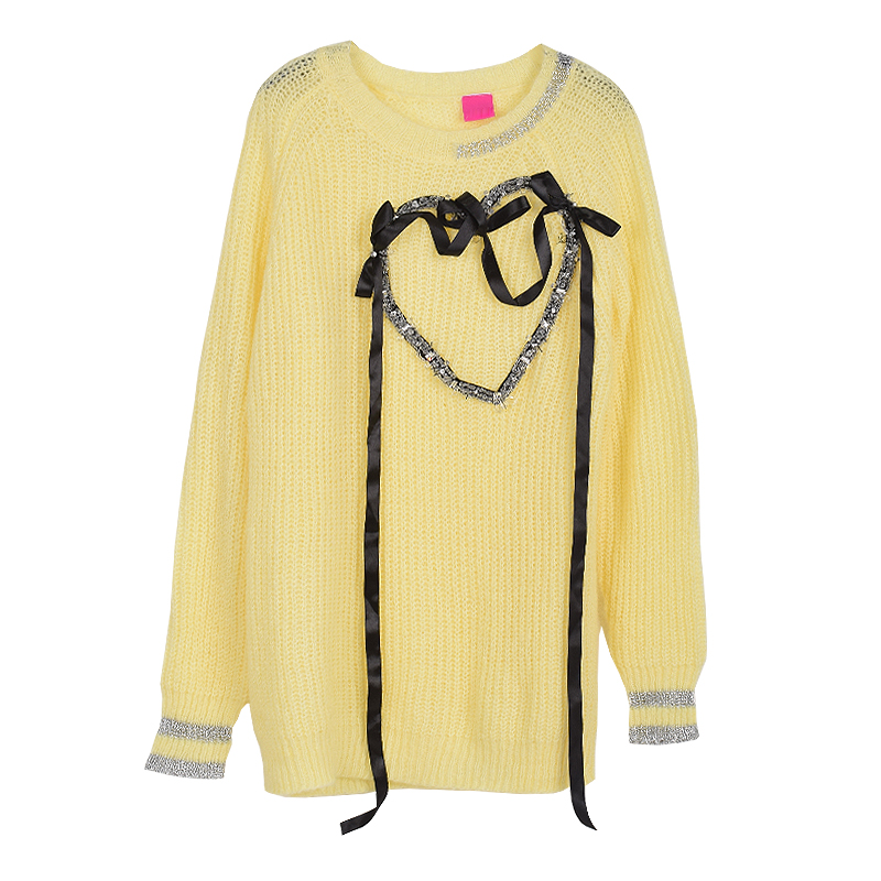 Women's Oversized Plain Crew Collar Balloon Sweater