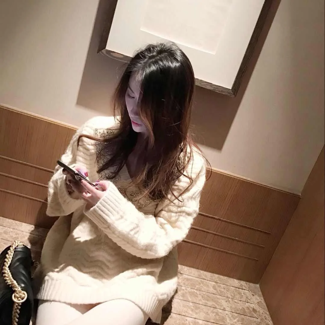 Ladies Oversized Wool Blend Embellished Sweater