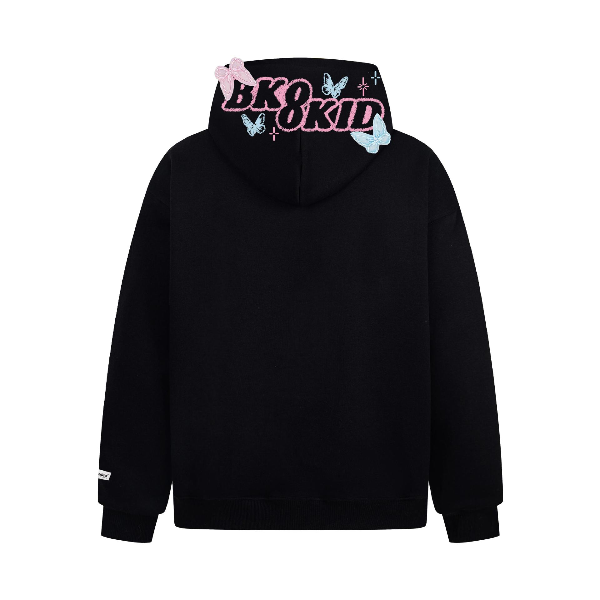 Vibrant Embossed Wing Print Hoodie