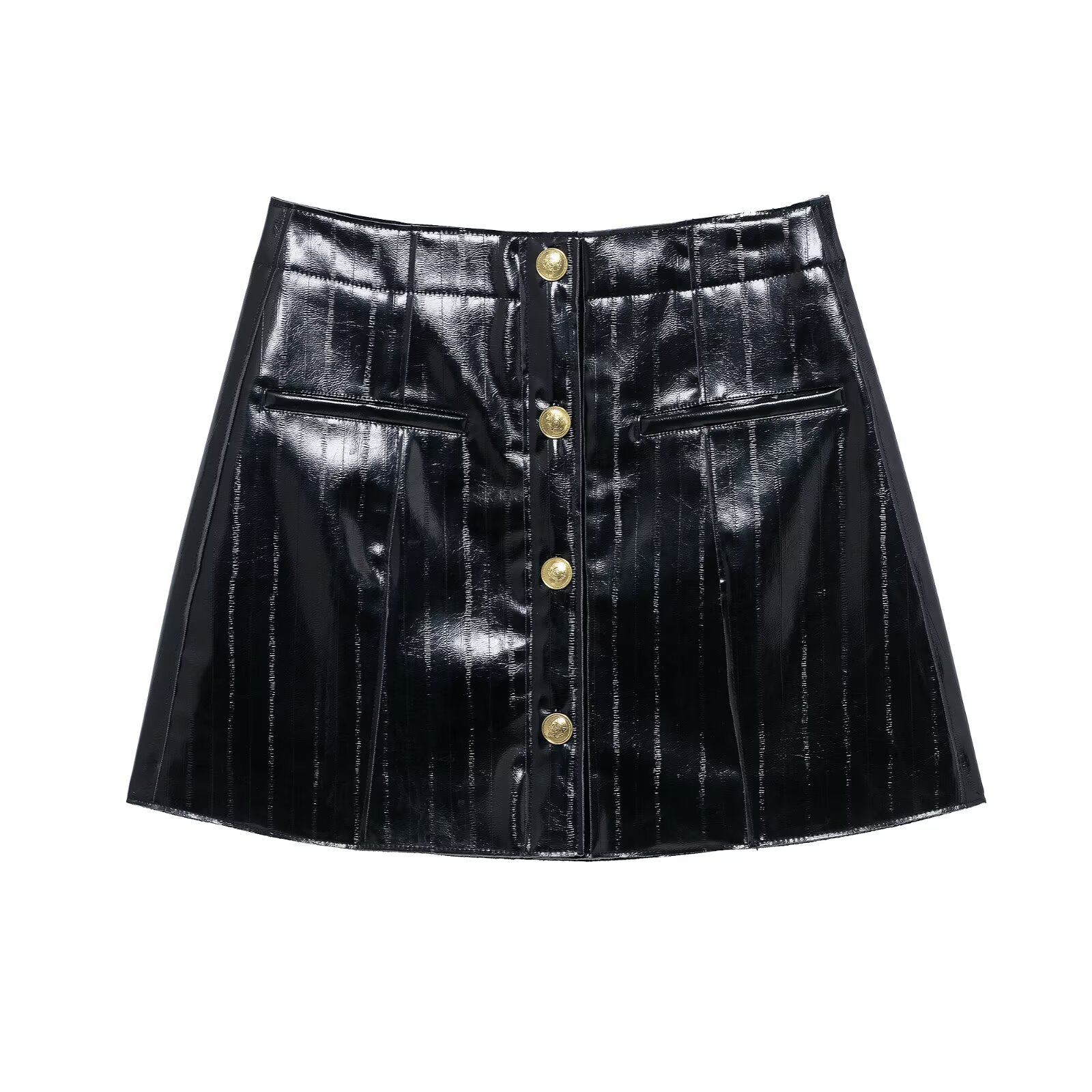 Ladies Dark Faux Pencil Skirt